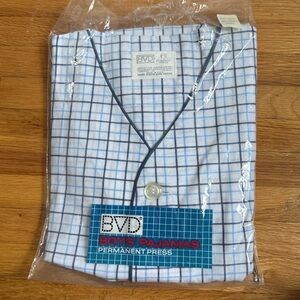 Vintage BVD “Permanent Press” Boys’ Pajama Set Size 20 Short Sleeve Shorts Blue